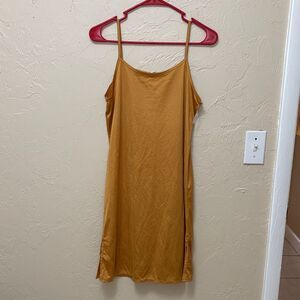 56. orange silky dress size Small